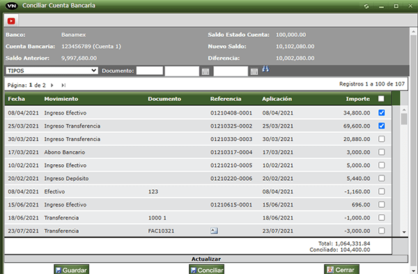 conciliación bancaria