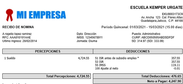 recibos de nómina