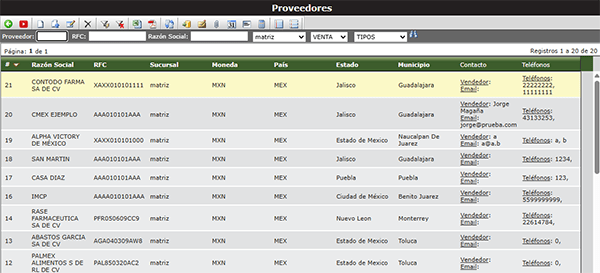Registra a tus proveedores